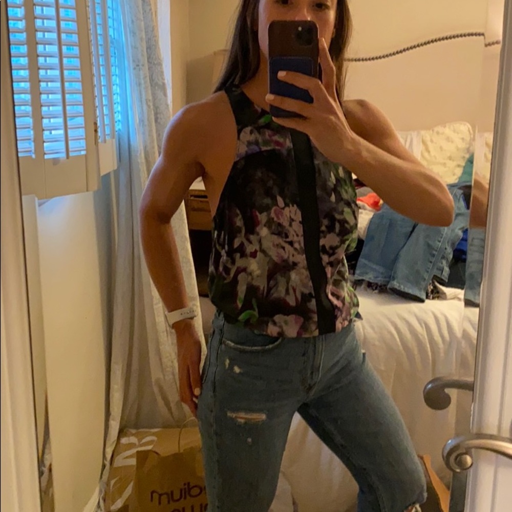 High neck floral blouse